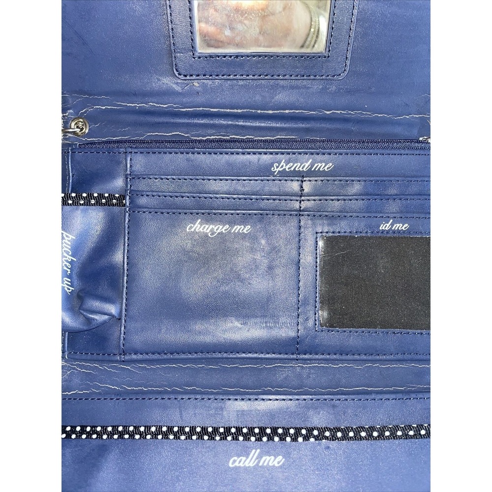 White House Black Market Blue Clutch Wallet Purse Bag  Chain Faux Croc Y2K Party - Picture 4 of 4